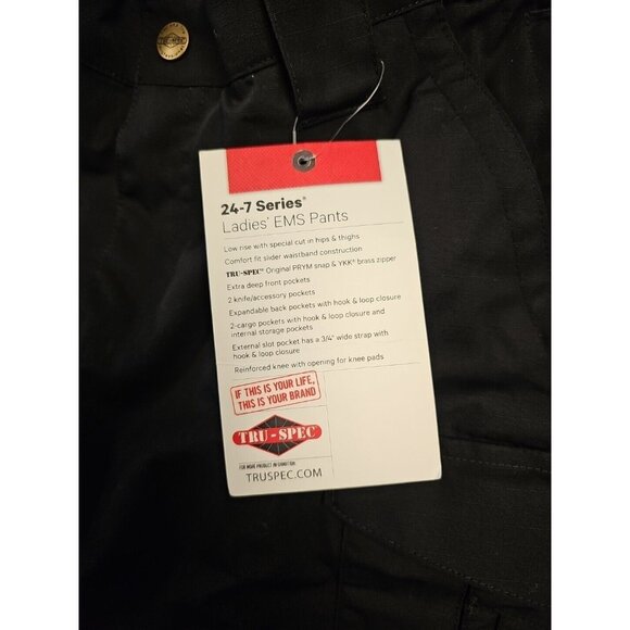 Tru-Spec 24-7 Ladies' EMS Pants, Teflon, PolyCotton RipStop Black  Sz 4 Raw Hem - Picture 5 of 7